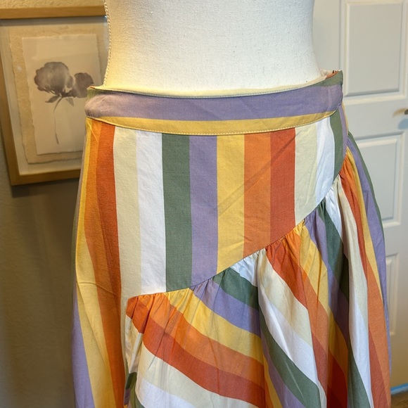 Mossimo Supply Co.: Pastel Striped Knee Length Skirt, Size Small - Picture 3 of 8